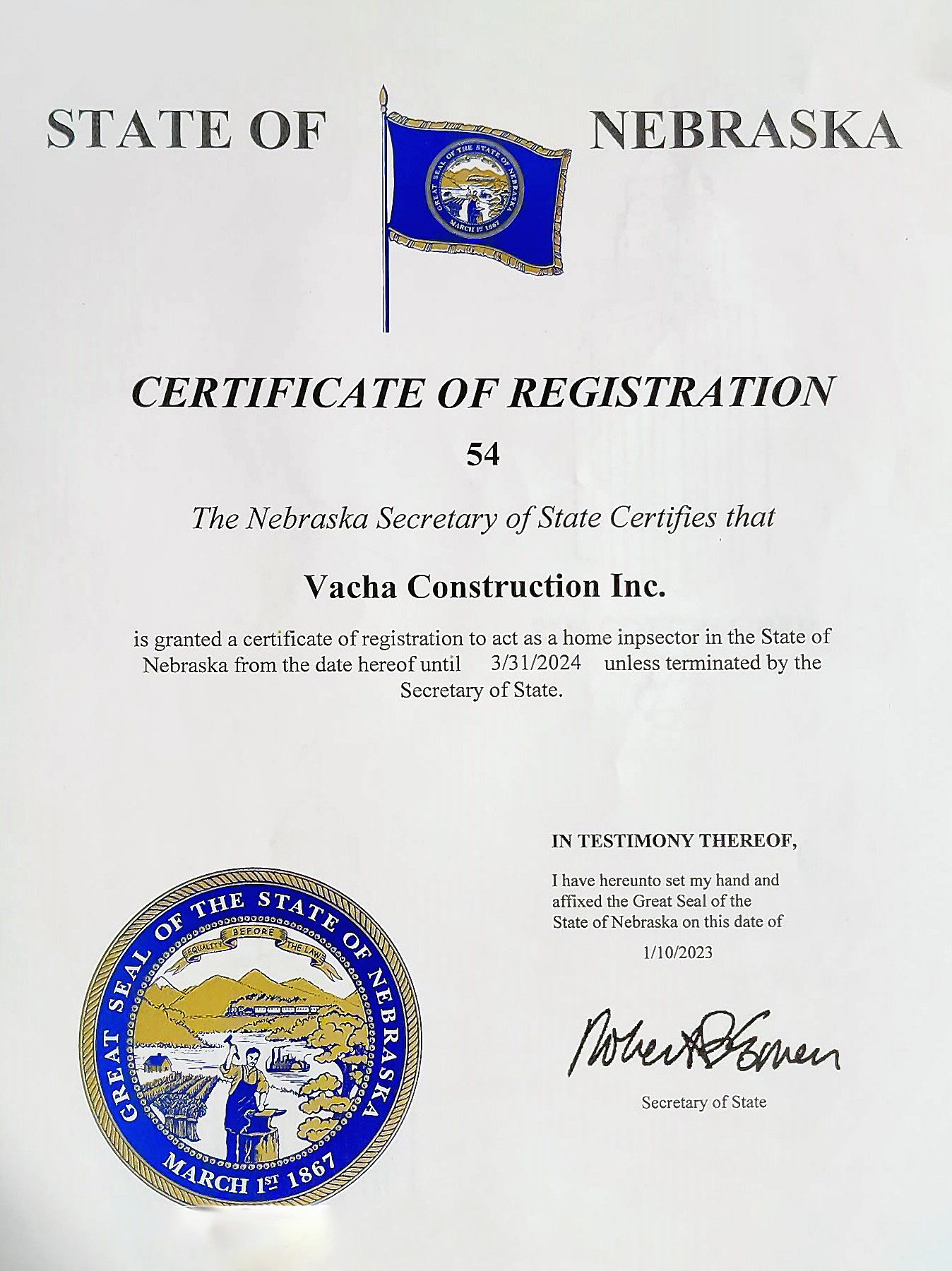Nebraska Home Inspector Certification Home